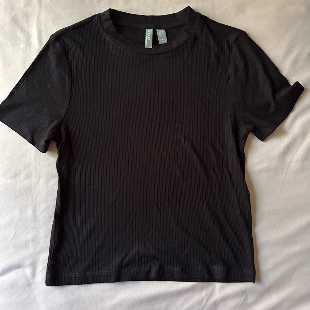 asos black ribbed shirt